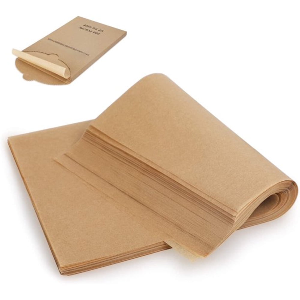 200 Pcs Parchment Paper Baking Sheets, 9x13 Inches Non-Stick Precut Baking Parchment, for Baking Grilling Air Fryer Steaming Bread Cup Cake Cookie and More (Unbleached)