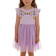 thumbnail image 2 of Vmvidoty Toddler Girls' Embroidered Tutu Dress with Short Sleeves Purple Years, 2 of 9