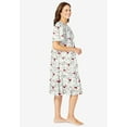 thumbnail image 3 of Dreams & Co. Plus Size Short Floral Print Cotton Gown, 3 of 5