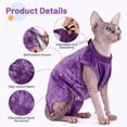 thumbnail image 3 of IDOMIK Cat Recovery Suit, Post-Surgery Onesie to Prevent Licking, Cone of Shame Alternative Surgical Spay Suit for Male Female Cat, Purple, M, 3 of 8