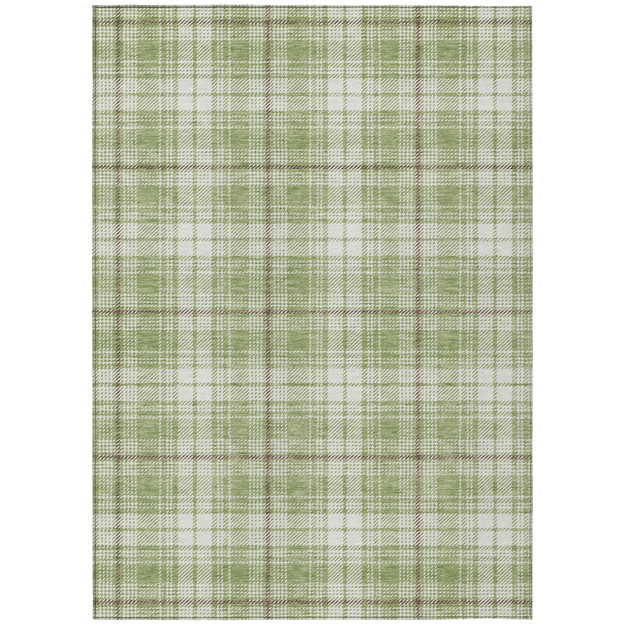 Addison Rugs Chantille Indoor/Outdoor Transitional Plaid Aloe Washable Rectangle Rug, 10' x 14'