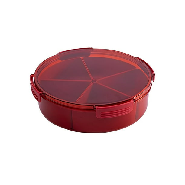 maytalsoy Divided Serving Tray with Lid Round Snack Container Appetizer