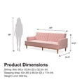 Mr. Kate Stella Vintage Convertible Sofa Bed Futon, Pink Velvet