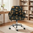 thumbnail image 2 of Xoenoiee Sun Moon Star Print Dining Room Chair Cover Velvet Curved Accent Chair Cover Armchair Cover Wingback Chair Protector Office Chair Cover for Kitchen Living Room, 2 of 7