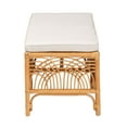 bali & pari Materra Bohemian Natural Rattan Bench with Upholstered ...