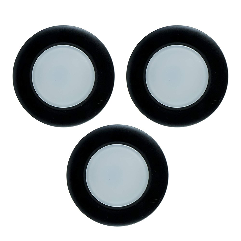 GE Enbrighten LED PlugIn Linkable Puck Lights, 3Pack, Black, 34540