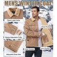 thumbnail image 6 of Xidunhg Men's Sherpa Lined Trucker Jacket, Windproof Thermal Winter Work Coat with Lapel Multi Pockets, 6 of 11