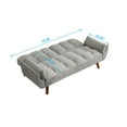 thumbnail image 6 of Modern Linen Convertible Sofa, Industrial Style Sofa Bed with Adjustable Backrest, Armrest, Wooden Frame, Upholstered Sofa Couch for Living Room,Apartment,Christmas, Gray, 6 of 7