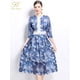 thumbnail image 4 of H Han Queen 2024 otoño elegante vestido de fiesta Patchwork Floral Crochet ahuecado encaje Midi Vestidos Oficina Vestidos casuales juveniles, 4 of 4