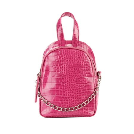 No Boundaries Fuchsia Croco Micro Backpack