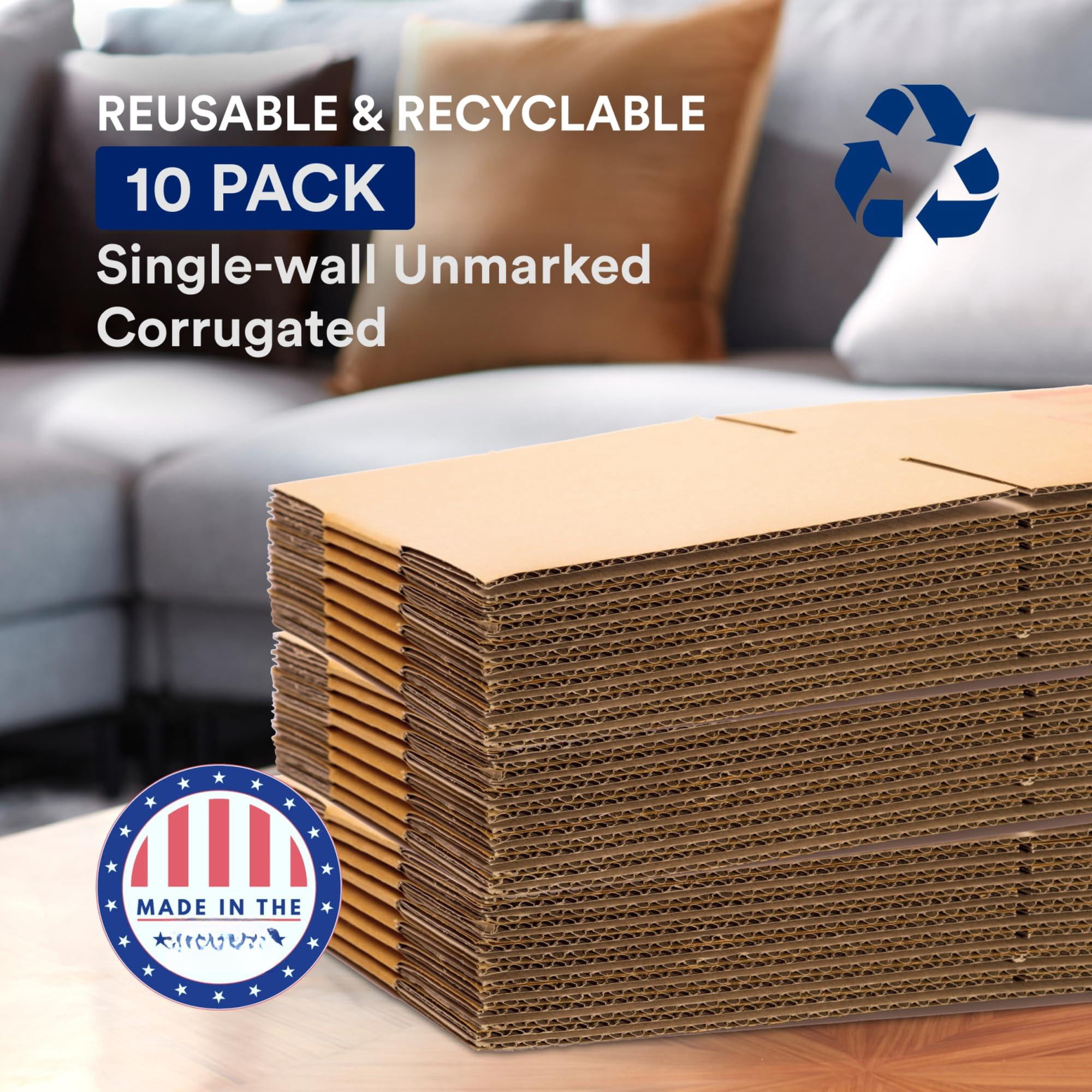 Moving Boxes Medium 18"l X 14"w 12"h 10-pack | Corrugated Cardboard For Shipping  Mailing Packing Packaging And Storage 18x14x12