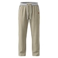 thumbnail image 5 of Gamivast Straight Leg Athletic Pants for Men with Zipper Pockets Elastic Drawstring Waist Lightweight Relaxed Fit Open Bottom Track Pants for Gym Travel and Outdoor Khaki M, 5 of 6
