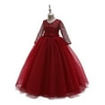 thumbnail image 5 of Vestido infantil de manga larga de 3 a 14 años Vestido infantil de flores de talla mediana y grande Vestido de princesa europea y americana, 5 of 5