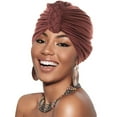 thumbnail image 2 of Audhol Womens Hats Fashion Women Cancer Head Hat Cap Ethnic Bohemian Floral Hair Cover Wrap Turban Headwear Turban Cap Silk Bonnet Coffee One Size, 2 of 6