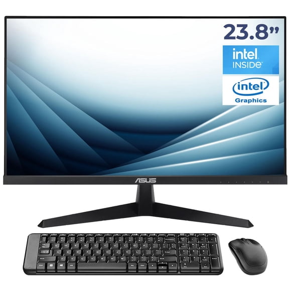 Computadora Escritorio Mini PC ASUS NUC 14 Essential Intel N150 16GB DDR5 SSD 512GB Monitor 23.8 1ms 120Hz Teclado Mouse Inalambrico W11H-T WiFi 6E BT 5.3 ThunderBolt 4 oficina estudio y hogar.