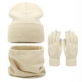 thumbnail image 1 of Winter Warm Hat Set for Big Head Circumference Solid Color Face Show Small Hat Neck Glove Three Piece Outdoor Accessories, 1 of 9