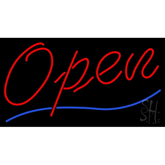 Open LED Neon Sign 20 x 37 - inches, Clear Edge Cut Acrylic Backing, with Dimmer - Bright and Premium built indoor LED Neon Sign for storefront.