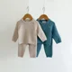 thumbnail image 2 of Conjunto de ropa de 2 piezas para bebé, suéter y pantalones de algodón de punto suave, Primavera, 2 of 5