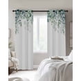 thumbnail image 3 of Green White Eucalyptus, Blackout Curtains 54 Inches Long for Bedroom, Watercolor Leaves Simple White Thermal Insulated Room Darkening Black Out Window Curtain Panels Grommet Drapes for Living Room, 3 of 8
