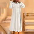 thumbnail image 5 of Fartey Women's Victorian Nightgown Cute Doll Collar Nightdress Soft Comfy Long Sleeve Sleepwear Loose Flowy Ruffle Hem Long Loungewear White XL, 5 of 6