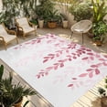 thumbnail image 2 of Outdoor Rug 3x5 ft Pink Eucalyptus Floral Leaves Outdoor Large Area Rug Non Slip Rubber Nature Plant Branch Front Door Mat RV Rug Carpet Patio Outdoor Rugs for Backyard Balcony Deck Porch Indoor, 2 of 9
