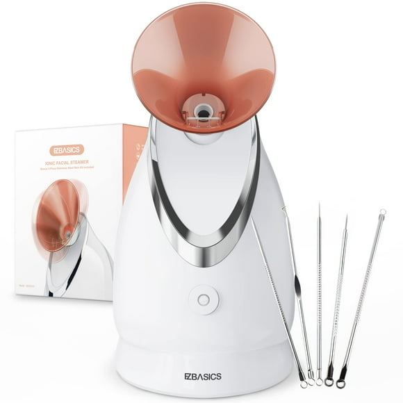 EZBASICS Facial Steamer Ionic Face Steamer for Home Facial, Warm Mist Humidifier Atomizer for Face Sauna Spa Sinuses Moisturizing, Unclogs Pores, 1 Pa