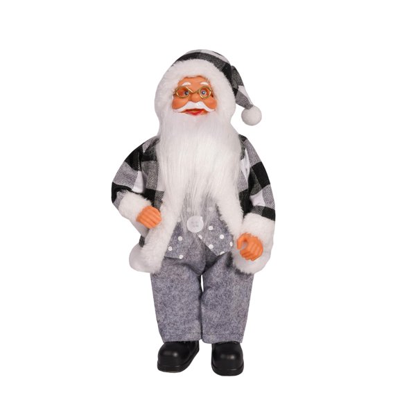 Adorno de muñeco de Papá Noel, artesanías para gabinete, decoración navideña, decoración navideña para centro de mesa de Hotel, vacaciones de año Nuev negro