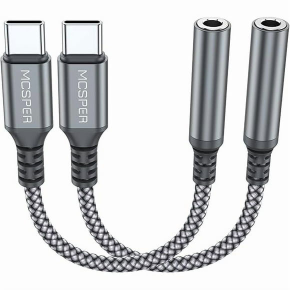 ccwmincc 2-Pack USB Type C to 3.5mm Female Adapter,USB C to Aux Audio Dongle Cable Cord Headphone Jack Compatible with iPhone 17/16 Pro Max/15 Pro,Samsung Galaxy S25 S24 S23 S22 Ultra,iPad Pro MacBook