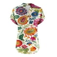 thumbnail image 5 of Youyipin Womens Tops Women Casual Printed Short Sleeve Button Home Outfits Casual V-Neck T-Shirt Blouses Graphic Tees For Women, 5 of 5