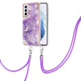 thumbnail image 1 of SaniMore for Samsung Galaxy S22 Plus 6.6" 2022 Case with Detachable Crossbody Lanyard Shockproof TPU Backplane Marble Pattern Luxury Fashion Anti-drop Slim Lightweight Cover For Galaxy S22 Plus,Purple, 1 of 4