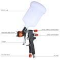 thumbnail image 2 of Pulverizador de pintura Pistola de pulverización de aire de alimentación por gravedad con contenedor de 600 ml, 2 of 8