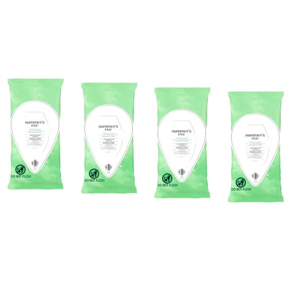 Summer's Eve Aloe Love Cleansing Cloths for Sensitive Skin, 32 Count 4 Pack