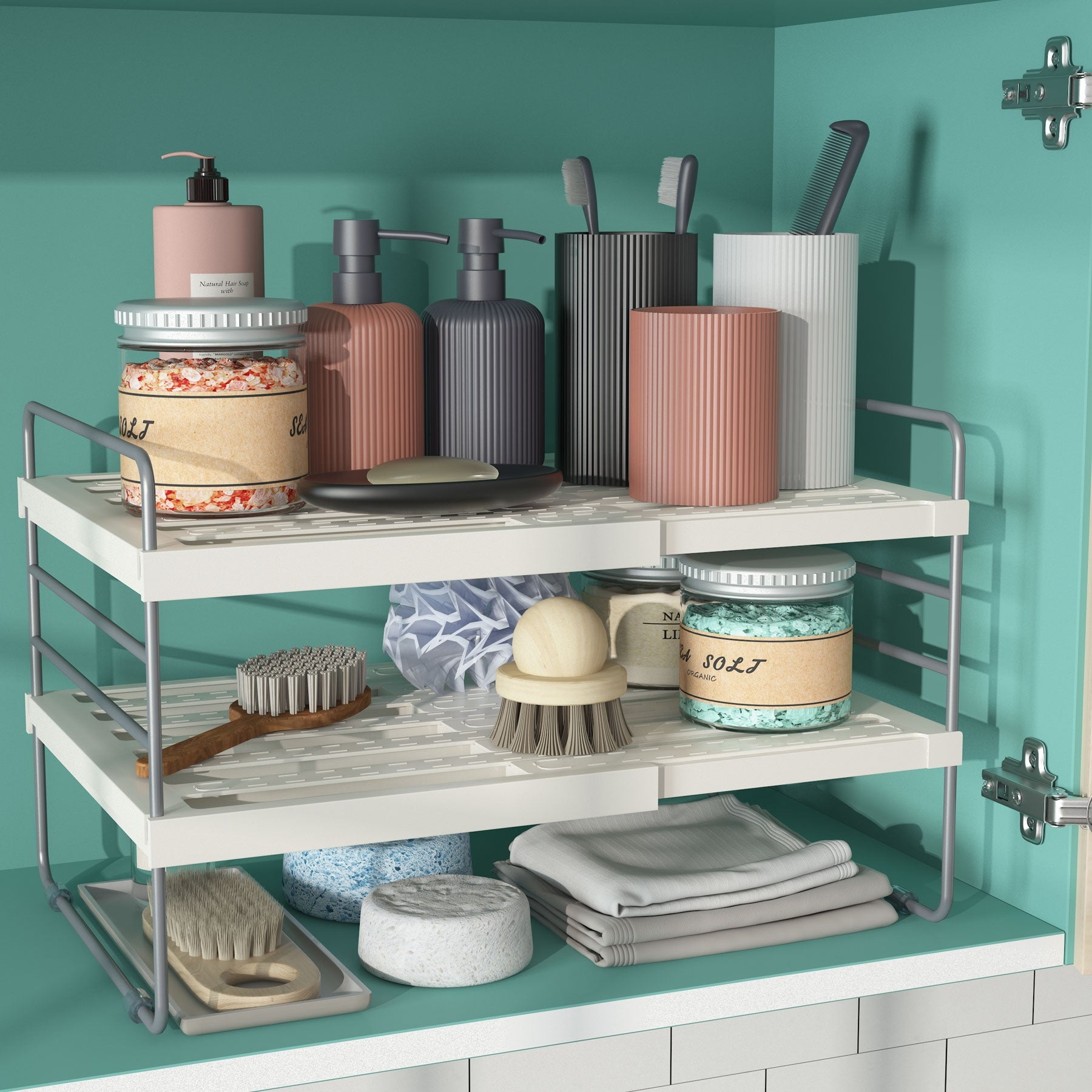 Expandable Foil Organizer, 3Tier Stackable Shelf Organizers