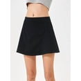 thumbnail image 6 of Female High Waist Denim Skorts Skirt Shorts Black S, 6 of 8