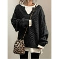 thumbnail image 5 of Women Loose Fit V-neck Sweater Winter Clothes, 5 of 5