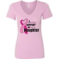 thumbnail image 3 of Inktastic Breast Cancer Awareness I Support My Daughter Pink Ribbon Women's V-Neck T-Shirt, 3 of 5