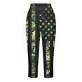 thumbnail image 5 of BRGZLK Womens Athletic Cropped Pants Vintage Independence Day Printed Casual Elastic Waist Beach Capri Pants Army Green XXXXL, 5 of 5