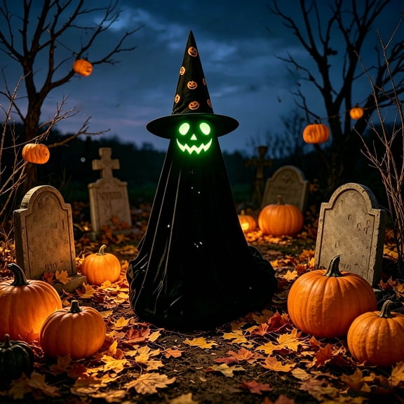 UALSRZL Halloween Decorations Ornaments Outdoor, 40" Spooky Ghost with Glowing Face in the Dark, Halloween Decor Outside for Garden Porch Lawn Holiday