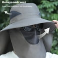 thumbnail image 3 of NUZYZ Men Fisherman Hat with Face And Neck Cover Large Brim Hollow Mesh Anti-UV Sunscreen Full Cover Great Breathability Outdoor Fishing Travel Cap, 3 of 8