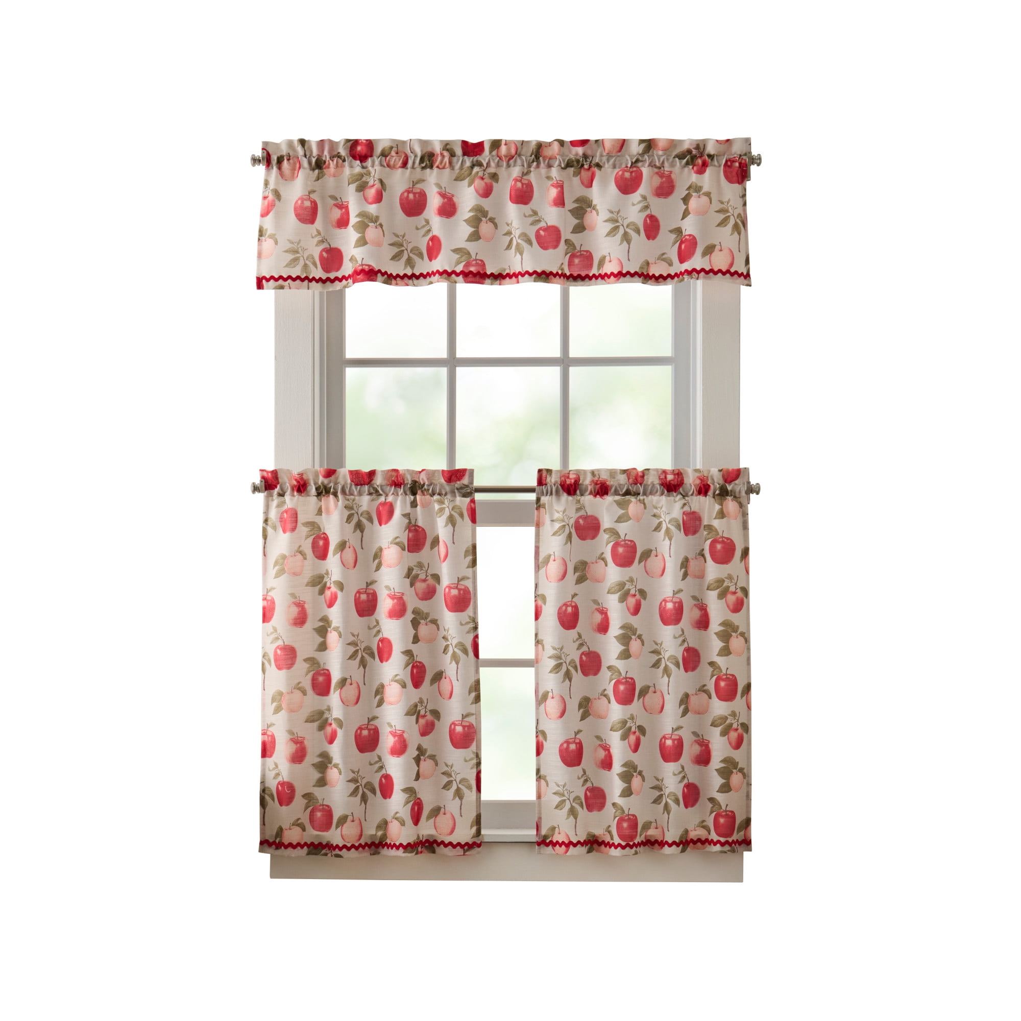 Curtainworks Honey Crisp 36in Tier Pair Multicolor, Pole Top, Indoor, Adult, 2 Piece Tier Set, 54" x 36"