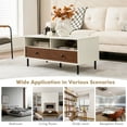 thumbnail image 6 of Gymax Coffee Table Modern Rectangle w/ Storage Shelf & Drawers Living Room Furniture, 6 of 10
