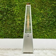 BELLEZE 45,000 BTU LP Gas Outdoor Pyramid Patio Heater - Stainless Steel