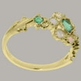thumbnail image 3 of LBG British Made 14k Yellow Gold Natural Emerald & Opal Womens Statement Ring - 33 size options - Size 10.5, 3 of 7