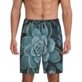 thumbnail image 3 of Lsque Blue Color Cactus Mens Sleep Pajama Shorts,Short Pajama Pants, Cotton Ultra-Soft Knit-3X-Large, 3 of 9