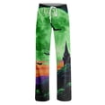 thumbnail image 4 of Domzest Halloween Pajama Pants Women Halloween Graphic Wide Leg Pajama Bottoms Drawstring Elastic Waisted Cute Pj Bottoms Yellow XXL, 4 of 6