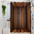 thumbnail image 3 of Brown Vintage Wooden Small Stall Shower Curtain, Waterproof Shower Curtains for Bathroom, Retro Art Farmhouse Washable Fabric Cloth Bath Curtain for Bathtub Decoration with Hooks 36x78 Inches, 3 of 9