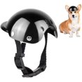 thumbnail image 1 of Casco para mascotas, gorra de seguridad para perros, casco de bicicleta para gatos, casco universal de plástico ajustable para motocicleta para perros pequeños, gatos (negro), 1 of 5