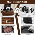 thumbnail image 4 of Neceser de Cuero Organizador de Viaje con Gancho para Colgar, Gran Capacidad e Impermeable Organizador de Maquillaje y Herramientas de Afeitado para Artículos de Baño y Cosméticos.(Negro), 4 of 7