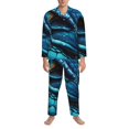 thumbnail image 3 of Sikiie Blue Viper Snake Closeup Face Mens Pajama Set, Soft Warm Long Sleeve Sleepwear, Cozy Button-Down Pjs for Men-X-Large, 3 of 7