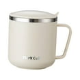 thumbnail image 5 of 304 Stainless Steel Coffee Mugs with Lid and Handle Anti Falling Milk Tea Water Cup Heat Insulated Coffee Cup for BBQ Beach Home Beige, 5 of 8